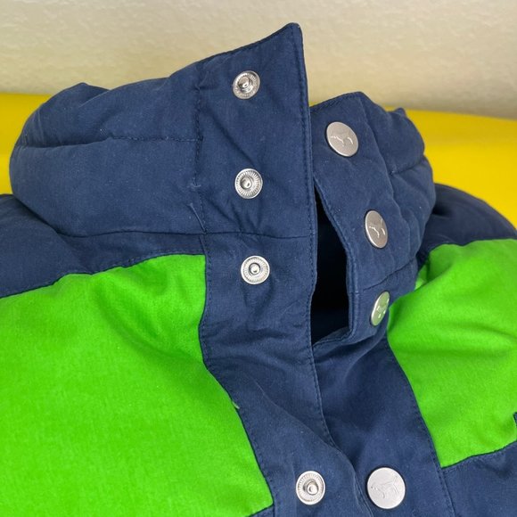 Victoria's Secret Pink Reversible Down Puffer Vest, Size XS, Blue and Green - Picture 3 of 12